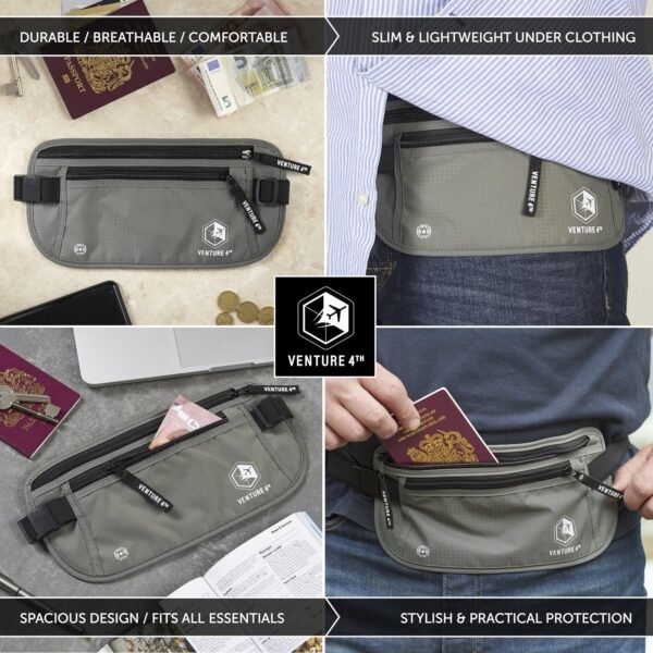 VENTURE 4TH Travel Money Belt - Slim Passport Hold... - Image 5
