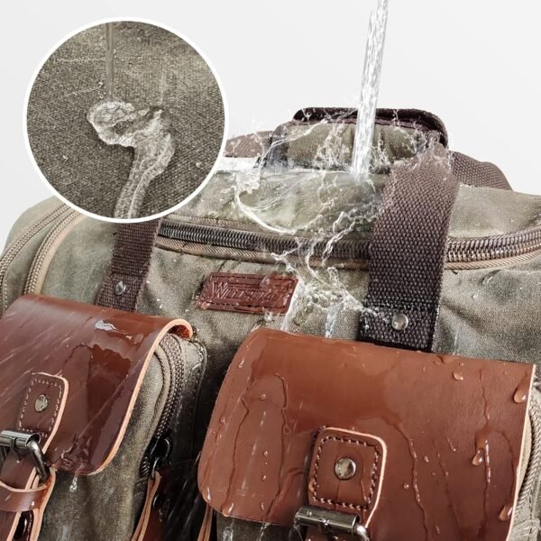 Wildroad Waxed Canvas Duffle Bag - 50L Waterproof ... - Image 4