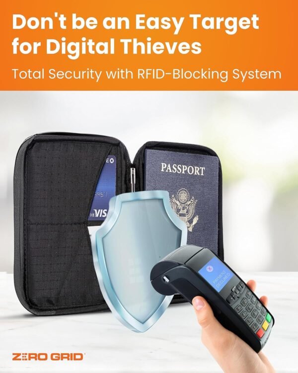 Passport Holder & Travel Wallet with RFID Blocking... - Image 3