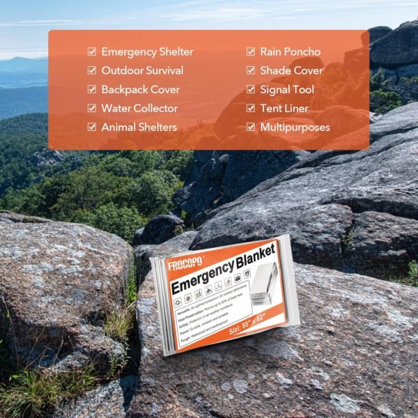 6 Pack Emergency Mylar Blanket, Emergency Blanket ... - Image 4