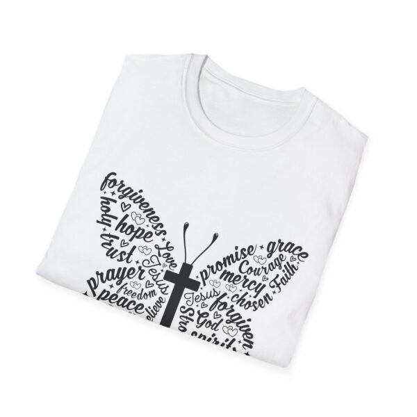 Inspirational Butterfly Graphic T-Shirt, Faith Shirt, Religious Tee, Gift for Believers, Spiritual Apparel - Image 10