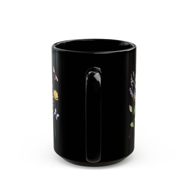 Floral Black Mug with Wildflowers Design, Coffee Cup, Gift for Garden Lovers, Mother's Day, Flower Enthusiast, Tea Mug, Home Decor - Image 8