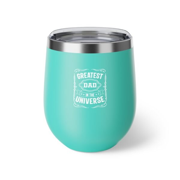 Greatest Dad in the Universe Copper Insulated Cup | 12oz Travel Mug, Gifts for Dad, Father's Day, Coffee Lover, Unique Dad Gifts - Image 9