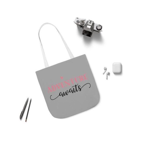 Adventure Awaits Canvas Tote Bag with 5-Color Straps, Reusable Shopping Bag, Beach Tote, Travel Bag, Gift for Adventurers, Eco-Friendly Tote - Image 24