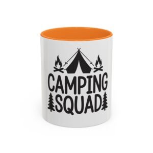 Camping Squad Mug – Colorful Coffee Cup, Perfect for Outdoor Lovers, Campers, Friends Gatherings, Gift for Adventurers