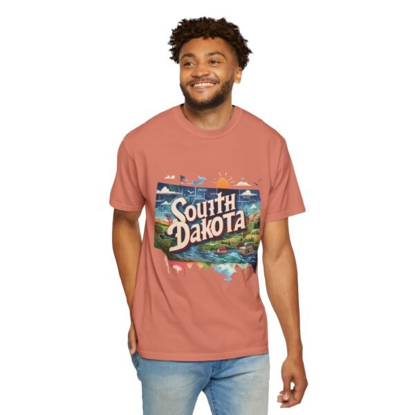 South Dakota Unisex Garment-Dyed T-shirt, Vintage South Dakota Tee, Travel Souvenir Shirt, Perfect for Vacation or Gift, Casual Wear, [...] - Image 18