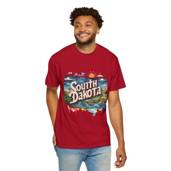 South Dakota Unisex Garment-Dyed T-shirt, Vintage South Dakota Tee, Travel Souvenir Shirt, Perfect for Vacation or Gift, Casual Wear, [...] - Image 90
