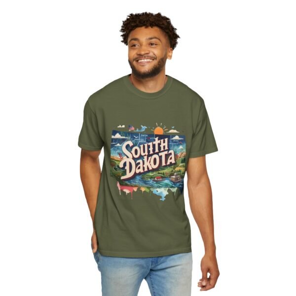 South Dakota Unisex Garment-Dyed T-shirt, Vintage South Dakota Tee, Travel Souvenir Shirt, Perfect for Vacation or Gift, Casual Wear, [...] - Image 48