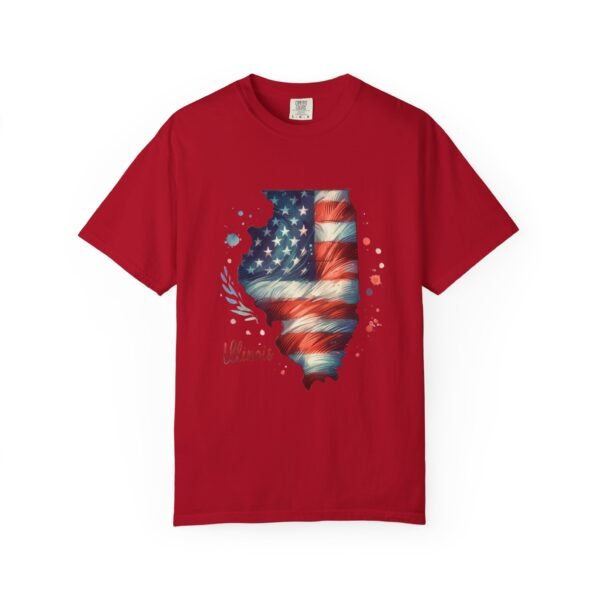 Illinois Flag Unisex T-Shirt, Independence Day Outfit, Patriotic Apparel, Americana Style, Gift for Illinois Residents - Image 85