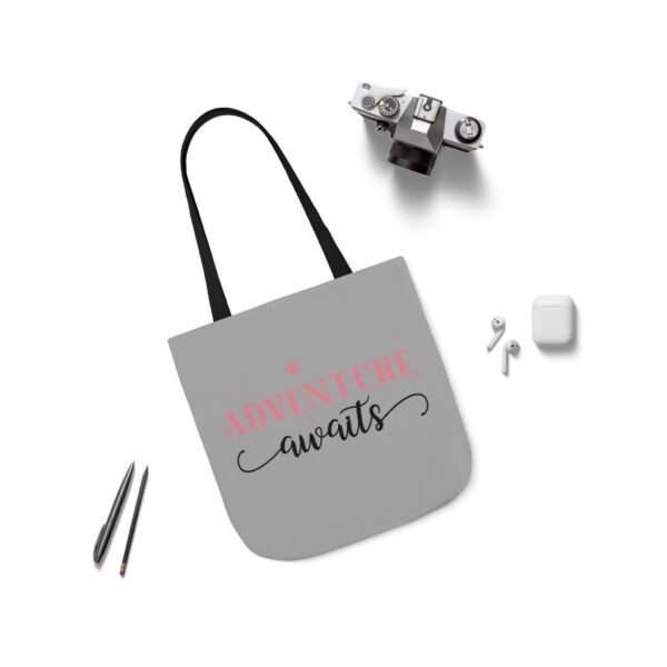 Adventure Awaits Canvas Tote Bag with 5-Color Straps, Reusable Shopping Bag, Beach Tote, Travel Bag, Gift for Adventurers, Eco-Friendly Tote - Image 9