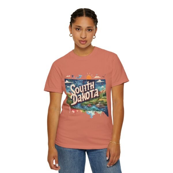 South Dakota Unisex Garment-Dyed T-shirt, Vintage South Dakota Tee, Travel Souvenir Shirt, Perfect for Vacation or Gift, Casual Wear, [...] - Image 16