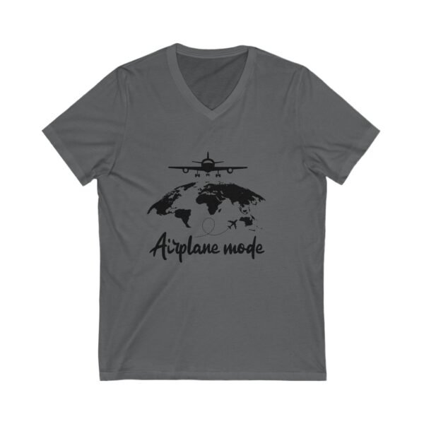 Airplane Mode V-Neck Tee, Travel Shirt, Aviation T-Shirt, Vacation Wear, Adventure Top, Gift for Travelers - Image 7