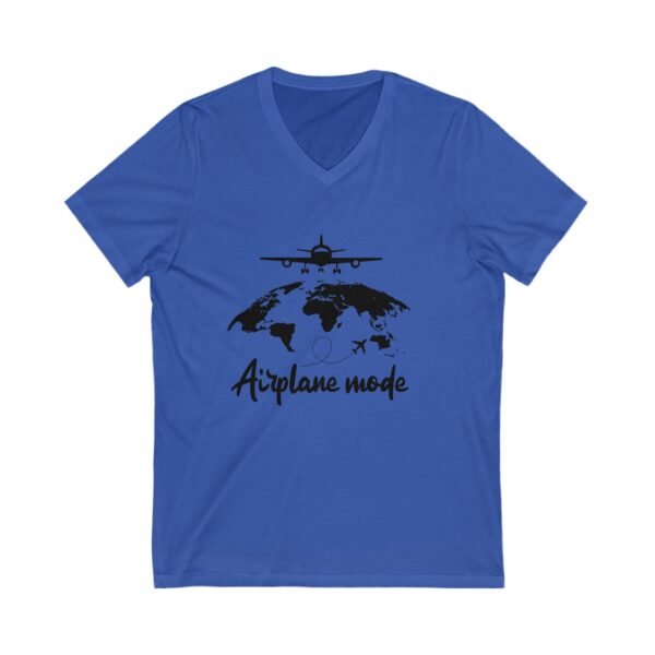 Airplane Mode V-Neck Tee, Travel Shirt, Aviation T-Shirt, Vacation Wear, Adventure Top, Gift for Travelers - Image 5