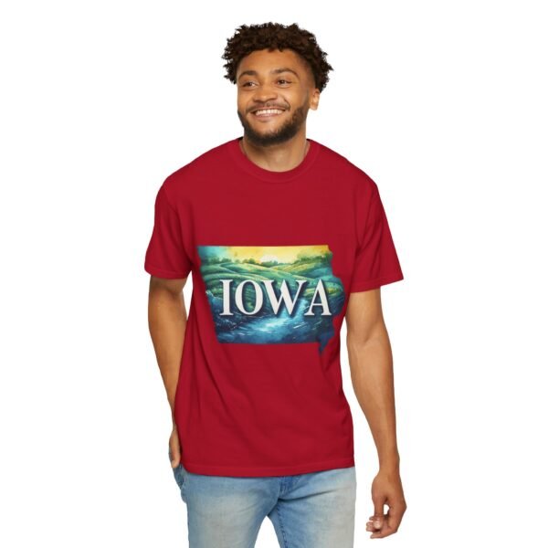 Iowa Scenic Unisex Garment-Dyed T-Shirt, Vintage Tee, Travel Souvenir, Nature Lover Gift, Iowa Pride Apparel, Casual Wear - Image 104