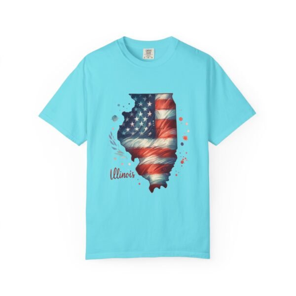 Illinois Flag Unisex T-Shirt, Independence Day Outfit, Patriotic Apparel, Americana Style, Gift for Illinois Residents - Image 49