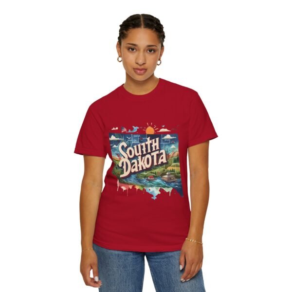 South Dakota Unisex Garment-Dyed T-shirt, Vintage South Dakota Tee, Travel Souvenir Shirt, Perfect for Vacation or Gift, Casual Wear, [...] - Image 88