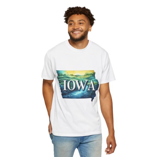Iowa Scenic Unisex Garment-Dyed T-Shirt, Vintage Tee, Travel Souvenir, Nature Lover Gift, Iowa Pride Apparel, Casual Wear - Image 13