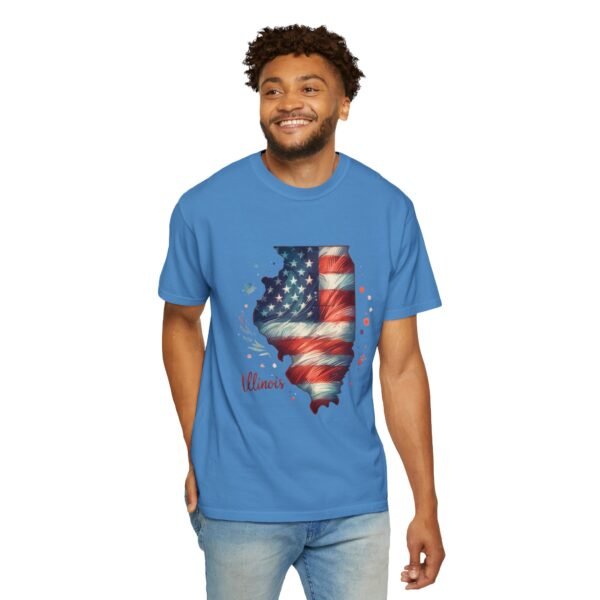 Illinois Flag Unisex T-Shirt, Independence Day Outfit, Patriotic Apparel, Americana Style, Gift for Illinois Residents - Image 60