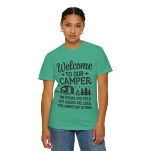 Welcome to Our Camper T-shirt, Casual Camping Tee, Unisex Outdoor Apparel, Gift for Campers, Funny Travel Shirt, Summer Adventure Top