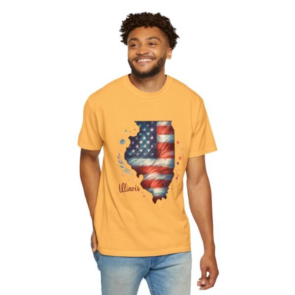Illinois Flag Unisex T-Shirt, Independence Day Outfit, Patriotic Apparel, Americana Style, Gift for Illinois Residents - Image 30