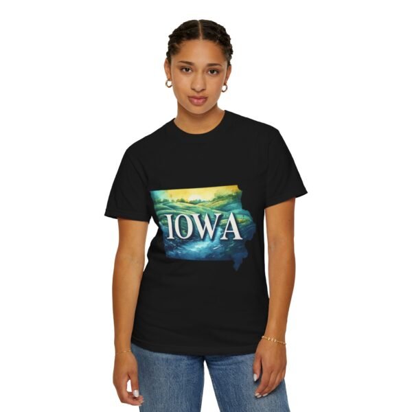 Iowa Scenic Unisex Garment-Dyed T-Shirt, Vintage Tee, Travel Souvenir, Nature Lover Gift, Iowa Pride Apparel, Casual Wear - Image 74