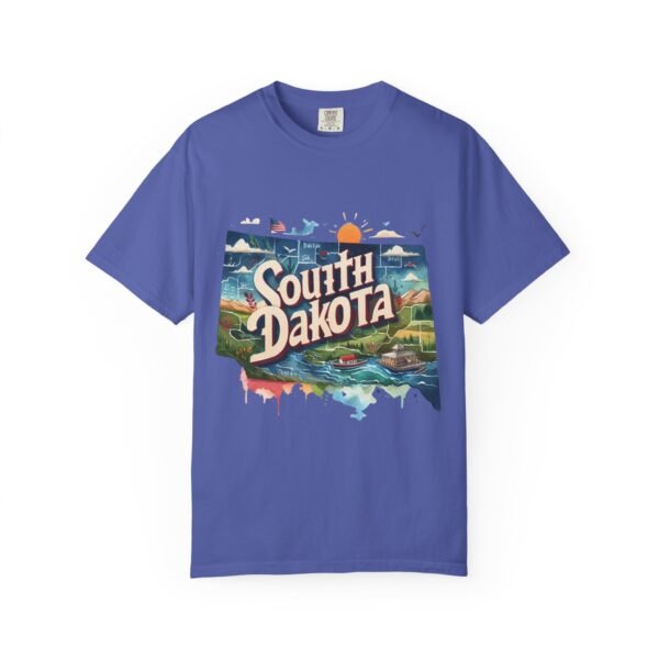South Dakota Unisex Garment-Dyed T-shirt, Vintage South Dakota Tee, Travel Souvenir Shirt, Perfect for Vacation or Gift, Casual Wear, [...] - Image 2