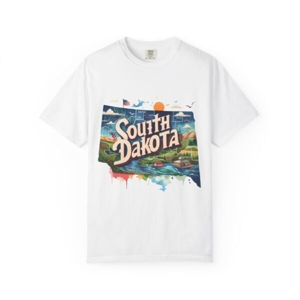 South Dakota Unisex Garment-Dyed T-shirt, Vintage South Dakota Tee, Travel Souvenir Shirt, Perfect for Vacation or Gift, Casual Wear, [...] - Image 7