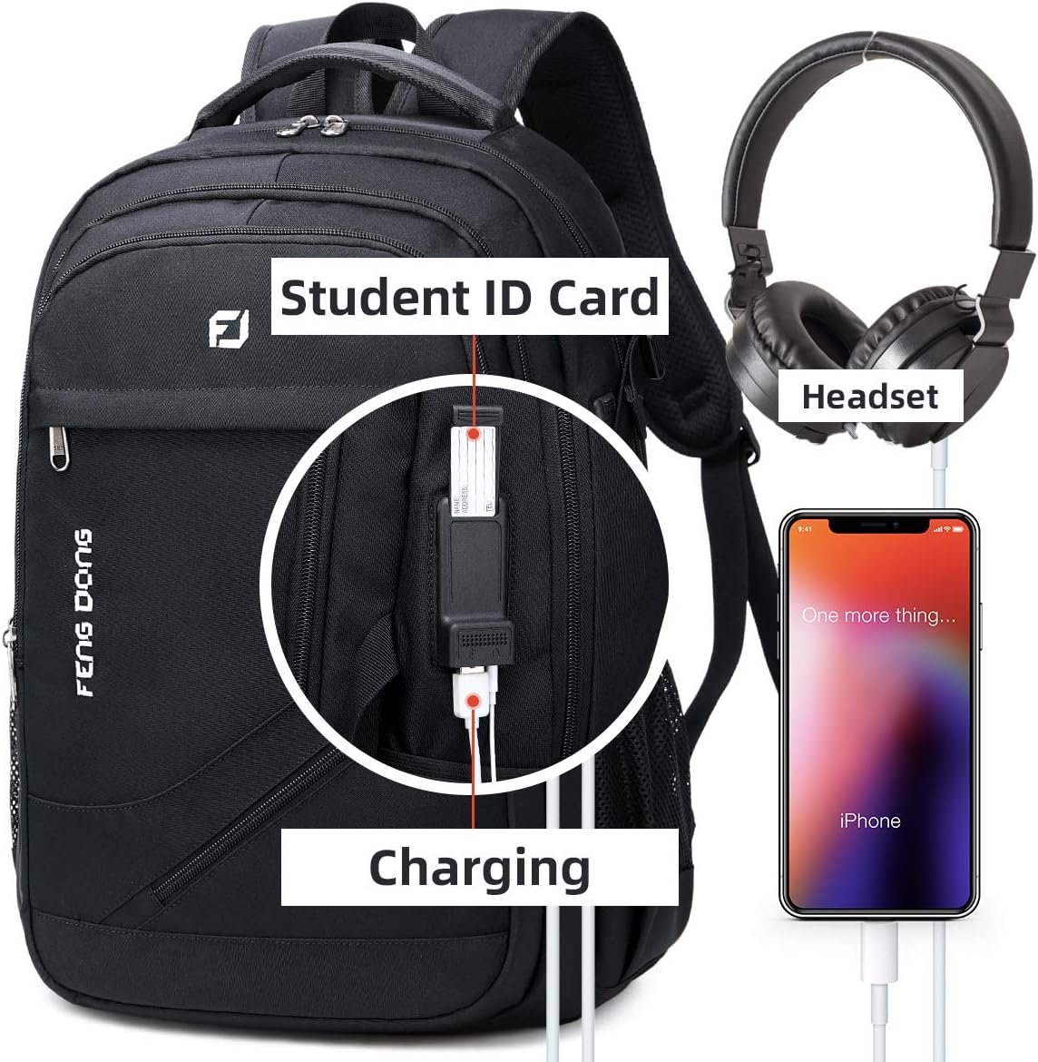 Durable Waterproof Travel Laptop Backpack 17.3 inc... - Image 4