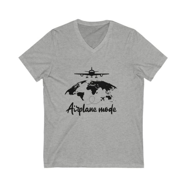 Airplane Mode V-Neck Tee, Travel Shirt, Aviation T-Shirt, Vacation Wear, Adventure Top, Gift for Travelers