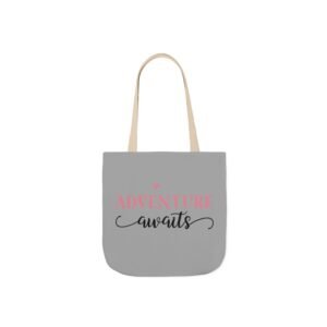 Adventure Awaits Canvas Tote Bag with 5-Color Straps, Reusable Shopping Bag, Beach Tote, Travel Bag, Gift for Adventurers, Eco-Friendly Tote
