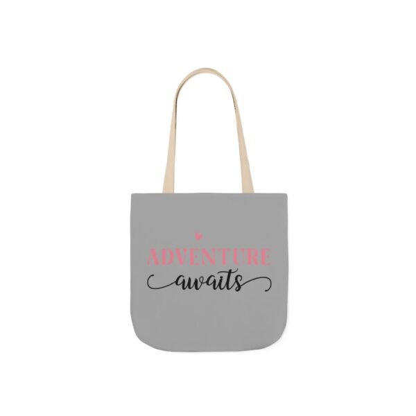Adventure Awaits Canvas Tote Bag with 5-Color Straps, Reusable Shopping Bag, Beach Tote, Travel Bag, Gift for Adventurers, Eco-Friendly Tote