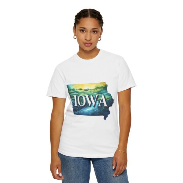 Iowa Scenic Unisex Garment-Dyed T-Shirt, Vintage Tee, Travel Souvenir, Nature Lover Gift, Iowa Pride Apparel, Casual Wear - Image 11