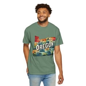 Oregon Vintage Tee, Unisex Garment-Dyed T-shirt, Oregon Gift, Travel Memory Shirt, Outdoor Adventure Wear, Summer Casual Clothing