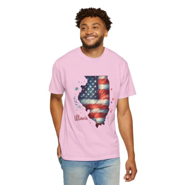 Illinois Flag Unisex T-Shirt, Independence Day Outfit, Patriotic Apparel, Americana Style, Gift for Illinois Residents - Image 78