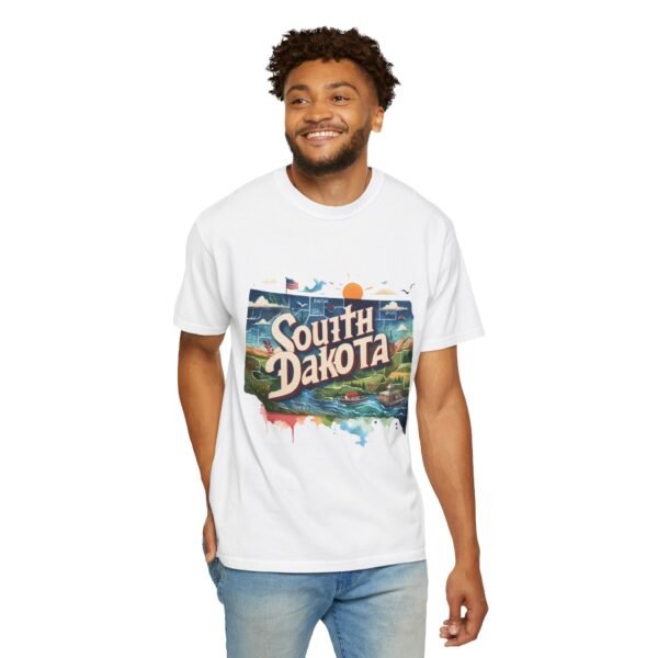 South Dakota Unisex Garment-Dyed T-shirt, Vintage South Dakota Tee, Travel Souvenir Shirt, Perfect for Vacation or Gift, Casual Wear, [...] - Image 12