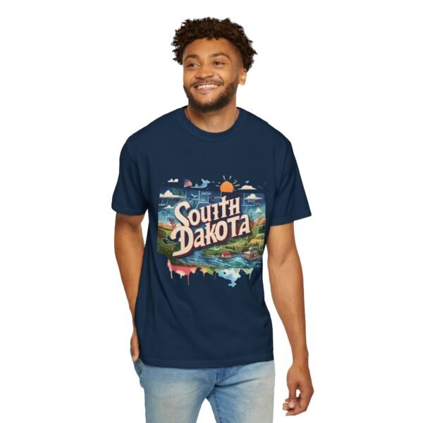 South Dakota Unisex Garment-Dyed T-shirt, Vintage South Dakota Tee, Travel Souvenir Shirt, Perfect for Vacation or Gift, Casual Wear, [...] - Image 72