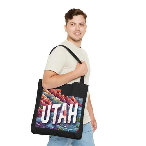 Utah Landscape Tote Bag, Eco-Friendly Shopping, Travel Accessory, Gift for Adventurers, Modern Design, AOP Tote - Image 11