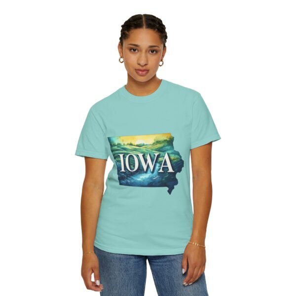Iowa Scenic Unisex Garment-Dyed T-Shirt, Vintage Tee, Travel Souvenir, Nature Lover Gift, Iowa Pride Apparel, Casual Wear - Image 53