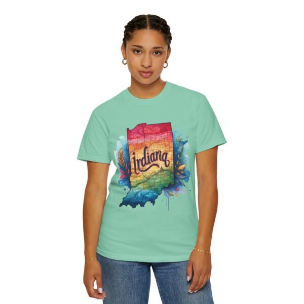 Colorful Indiana T-Shirt, Unisex State Tee, Garment-Dyed Shirt, Indiana Pride Apparel, Travel Souvenir, Gift for Locals - Image 28