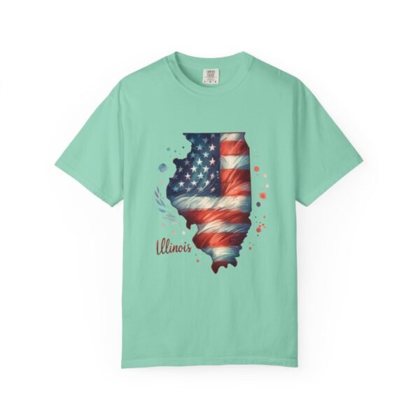 Illinois Flag Unisex T-Shirt, Independence Day Outfit, Patriotic Apparel, Americana Style, Gift for Illinois Residents - Image 37