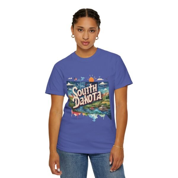 South Dakota Unisex Garment-Dyed T-shirt, Vintage South Dakota Tee, Travel Souvenir Shirt, Perfect for Vacation or Gift, Casual Wear, [...] - Image 5