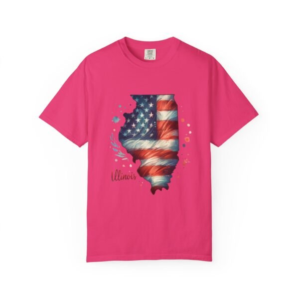 Illinois Flag Unisex T-Shirt, Independence Day Outfit, Patriotic Apparel, Americana Style, Gift for Illinois Residents - Image 79