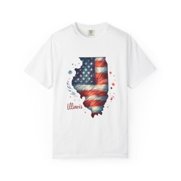 Illinois Flag Unisex T-Shirt, Independence Day Outfit, Patriotic Apparel, Americana Style, Gift for Illinois Residents - Image 7