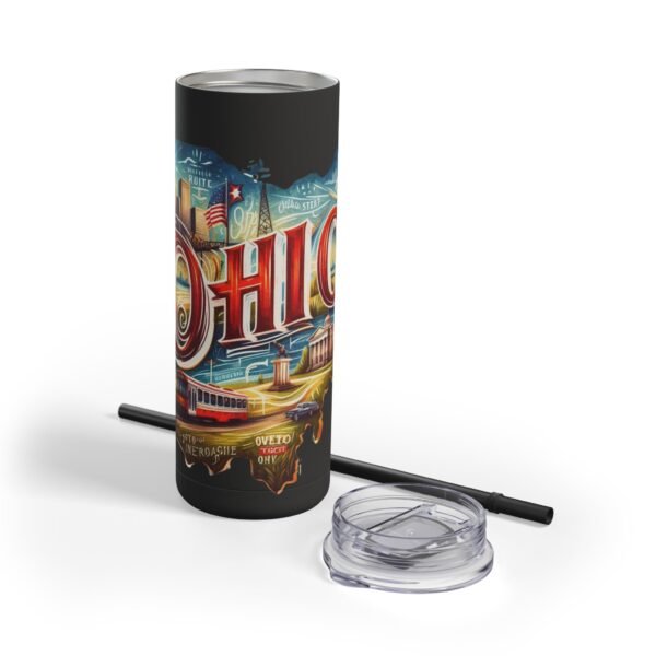 Ohio-themed Skinny Matte Tumbler, Stylish Travel Mug, Personalized Gift, Drinkware for Any Occasion, Home and Office Decor, Unique [...] - Image 5