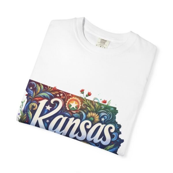 Kansas Floral Unisex T-Shirt, Graphic Tee, Gift for Kansans, State Pride Shirt, Casual Wear, Summer Shirt - Image 4