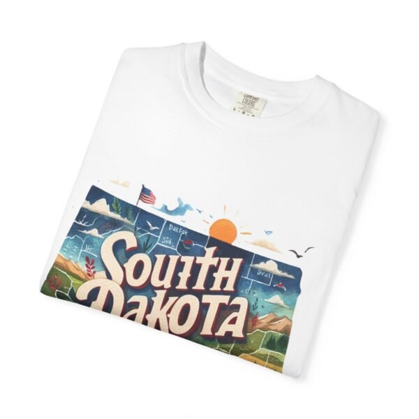 South Dakota Unisex Garment-Dyed T-shirt, Vintage South Dakota Tee, Travel Souvenir Shirt, Perfect for Vacation or Gift, Casual Wear, [...] - Image 9
