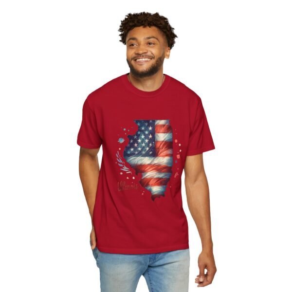 Illinois Flag Unisex T-Shirt, Independence Day Outfit, Patriotic Apparel, Americana Style, Gift for Illinois Residents - Image 90