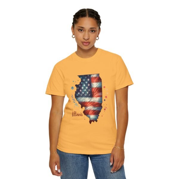 Illinois Flag Unisex T-Shirt, Independence Day Outfit, Patriotic Apparel, Americana Style, Gift for Illinois Residents - Image 28