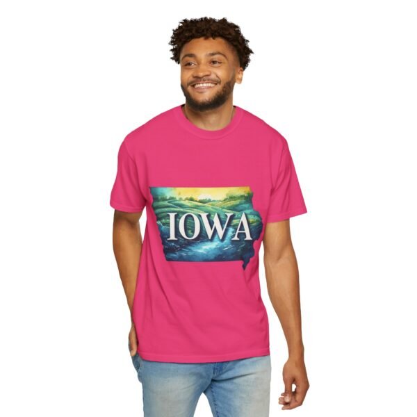 Iowa Scenic Unisex Garment-Dyed T-Shirt, Vintage Tee, Travel Souvenir, Nature Lover Gift, Iowa Pride Apparel, Casual Wear - Image 90