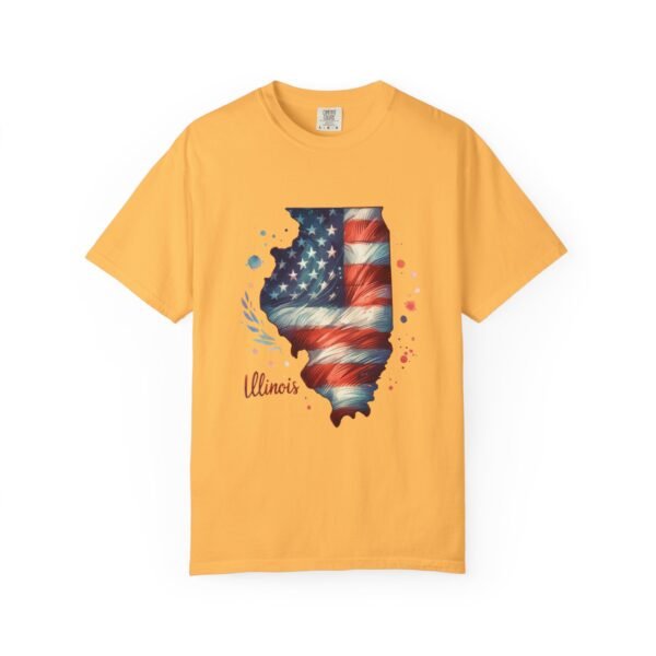 Illinois Flag Unisex T-Shirt, Independence Day Outfit, Patriotic Apparel, Americana Style, Gift for Illinois Residents - Image 25